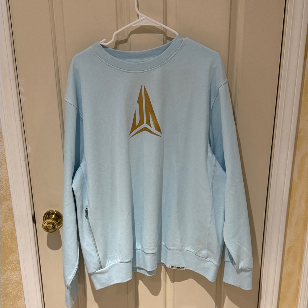 Nike Ja Chinese New Year Light Blue Crewneck Sweater with Gold Logo